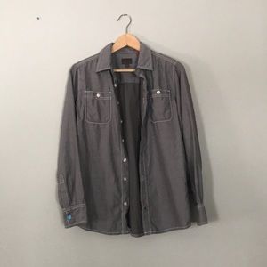 Gray long-sleeve collared shirt, boys L